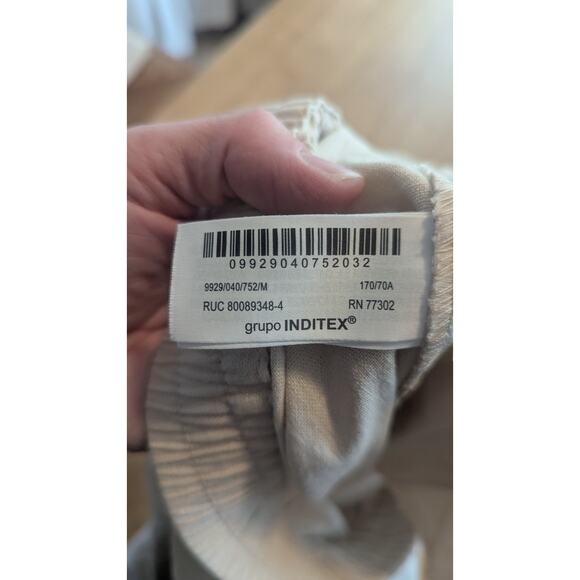 ZARA Women M Linen Viscose Blend Cream Beach Costal - Picture 5 of 8